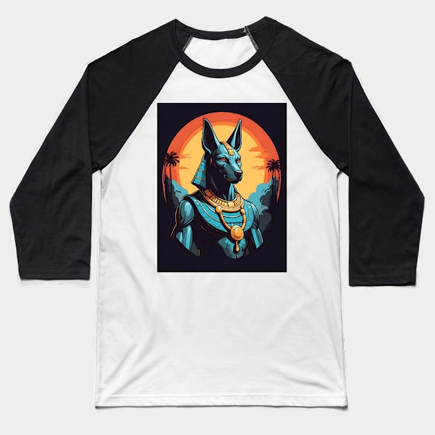 Anubis Baseball T-Shirt by VivaLaRetro